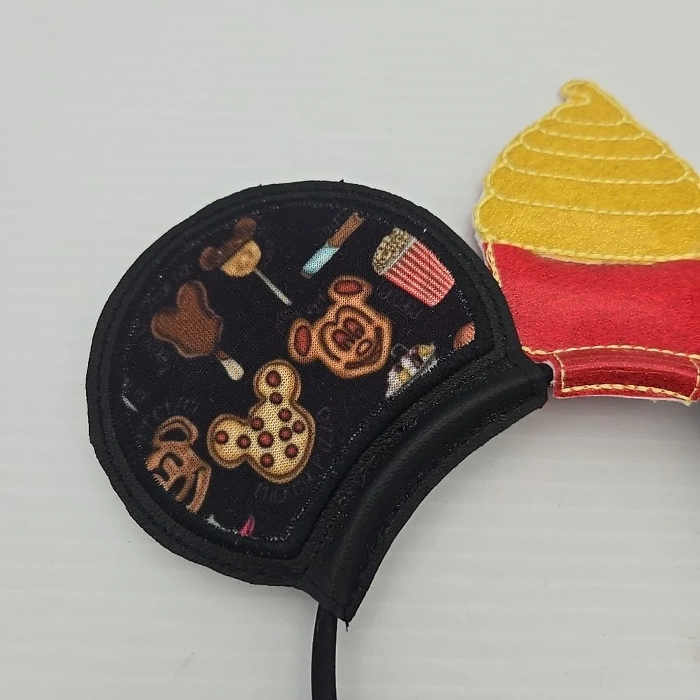 Disney Mickey Mouse Ears Headband - Snacks Cookies Pattern w/ Cupcake‎ Topper